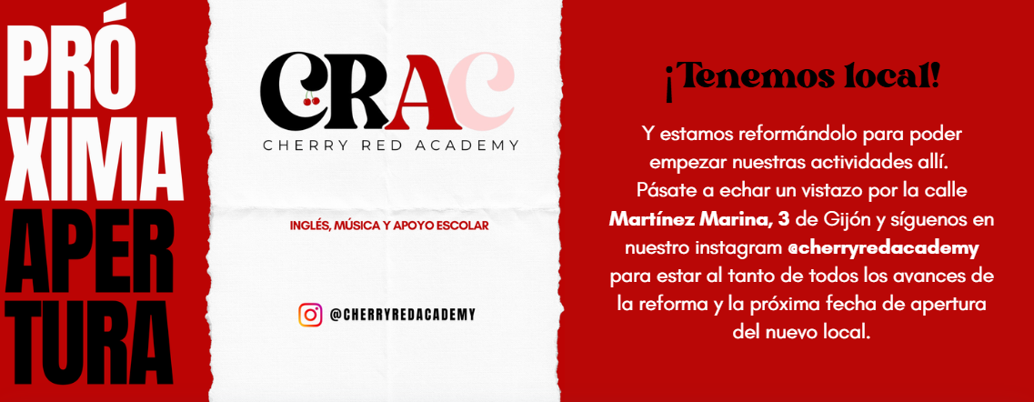 Próxima apertura - Tenemos local - Cherry Red Academy